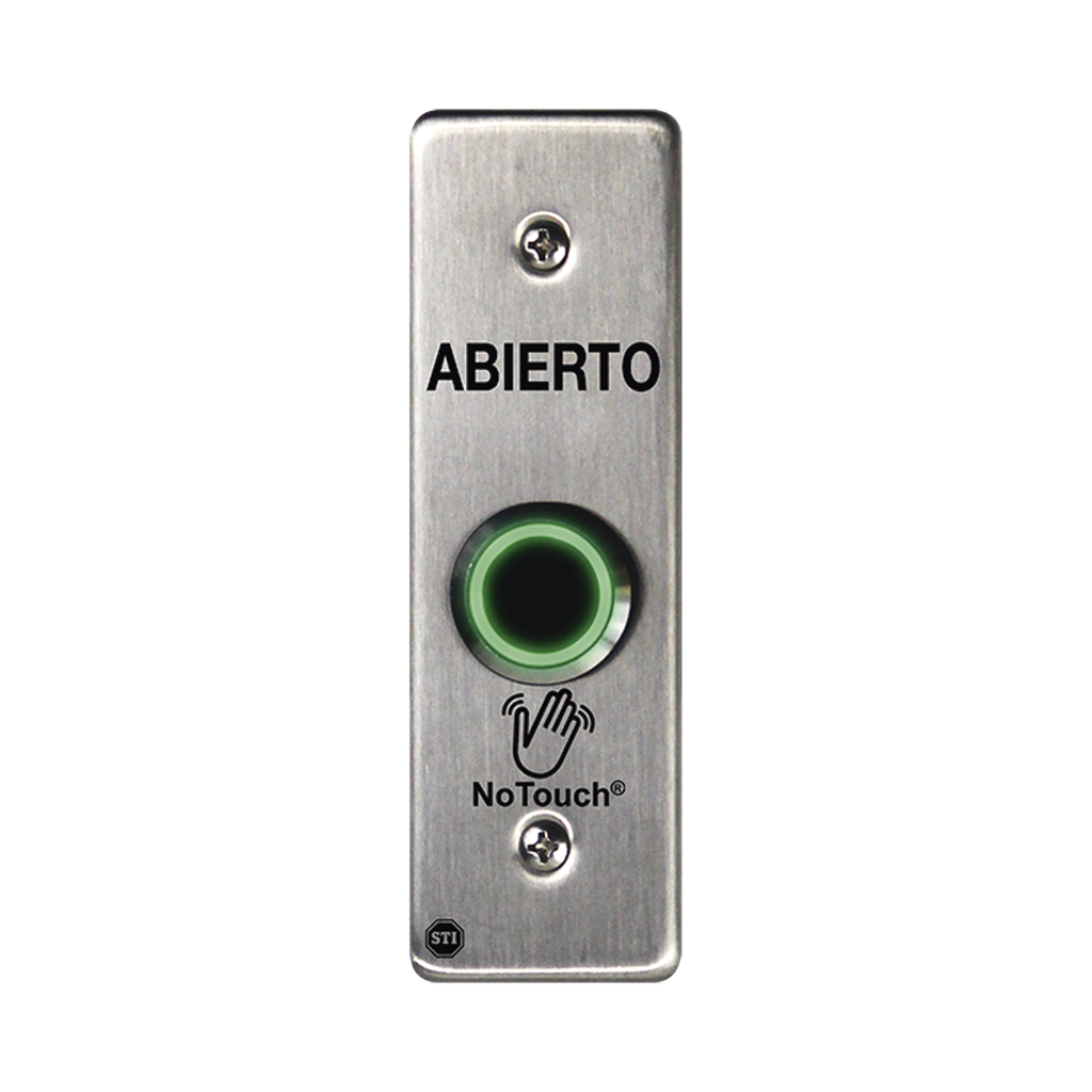 [NT-SS002-ES] Interruptor IR NoTouch® de Acero Inoxidable, Montaje Delgado, Caja Posterior, ABIERTO