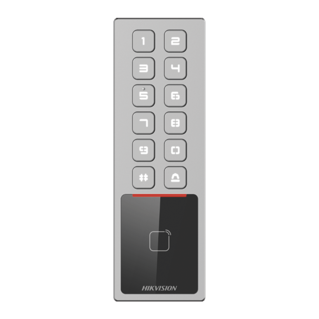 [DS-K1T805MX] Teclado Exterior Antivandálico IP65 & IK08 / Administrable en la Nube / Alta y Baja de Passwords Remotamente con Horarios / Acceso por PIN o Tarjeta MIFARE
