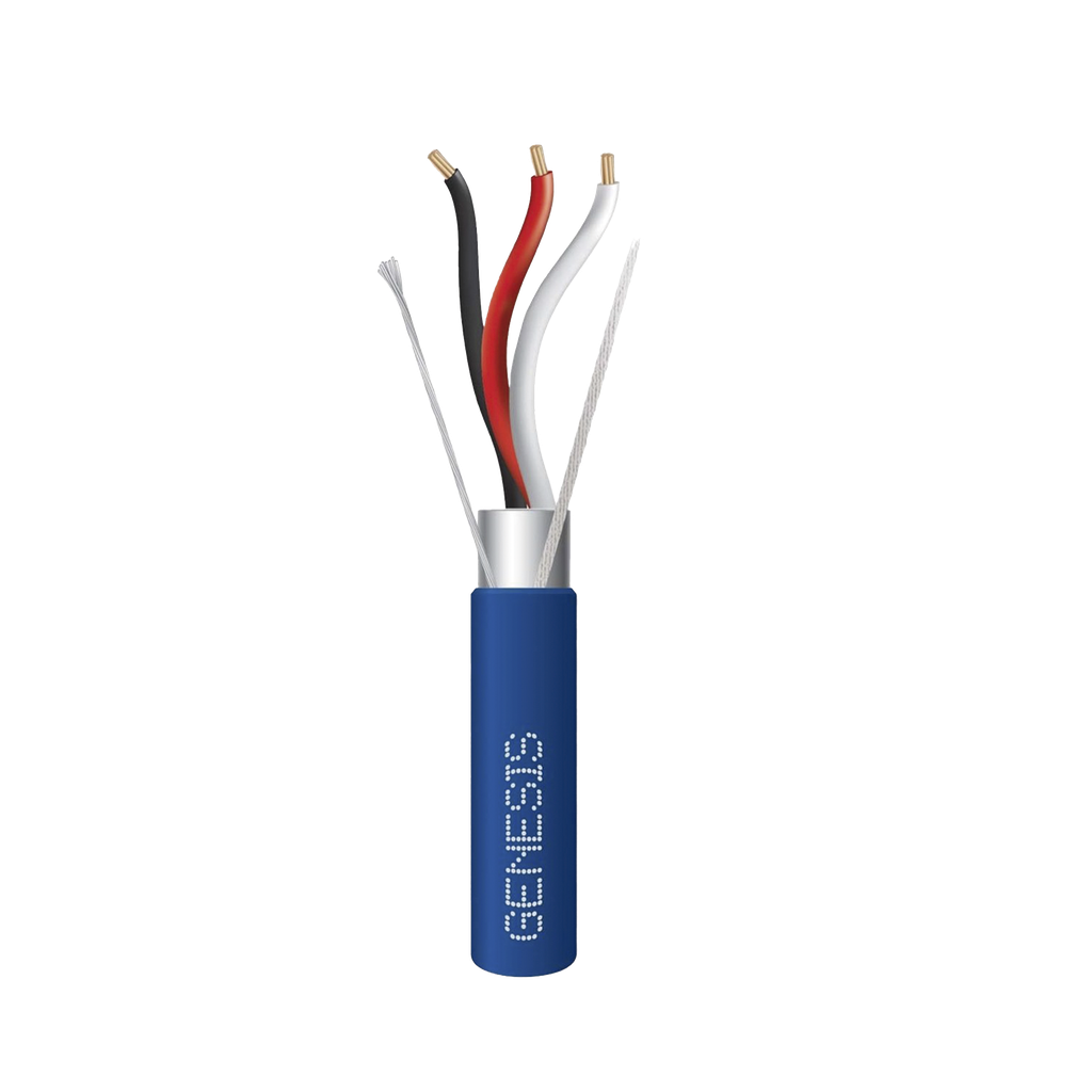 [3226-2106/1000] Bobina de 305 Metros de Cable 3 x 18 AWG / Plenum / BLINDADO / Tipo FPLP, CMP, CL3P / Color Azul / Para Aplicaciones en Sistemas de Seguridad, Audio, Control y otras Aplicaciones