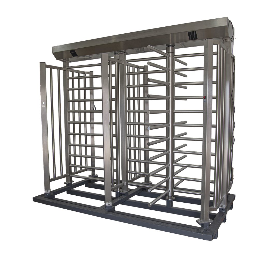 [XTD-100] Torniquete De Paso Doble de Cuerpo Completo con Puerta Lateral y Rehilete de Acceso / Fabricado en Acero Inoxidable Grado 304 /