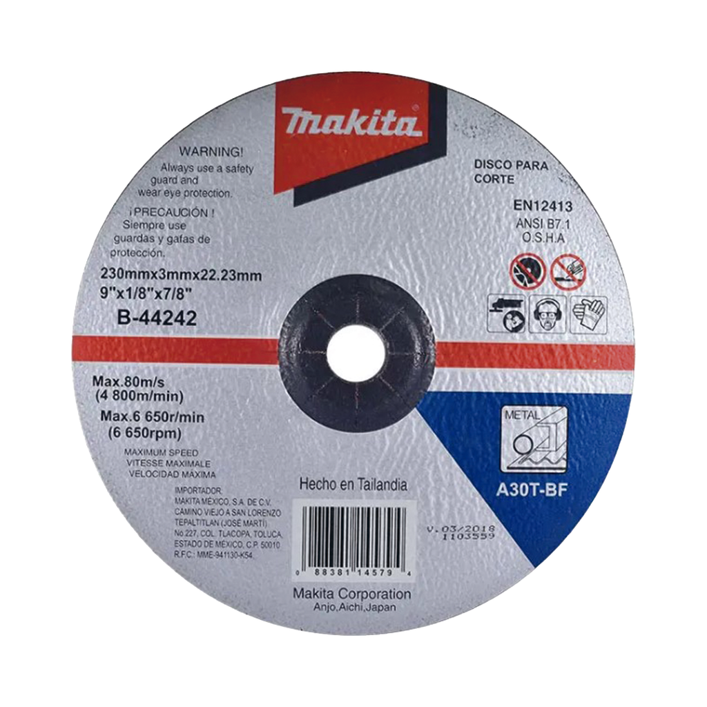 Disco de corte para metal de 9