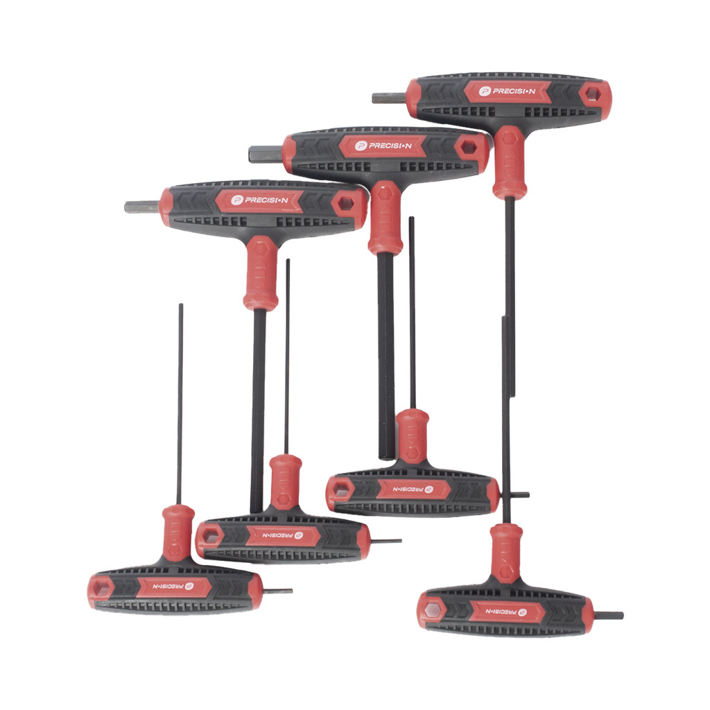Juego de 7 Llaves Hexagonales ( Allen )  Milimétricas con Mango T.