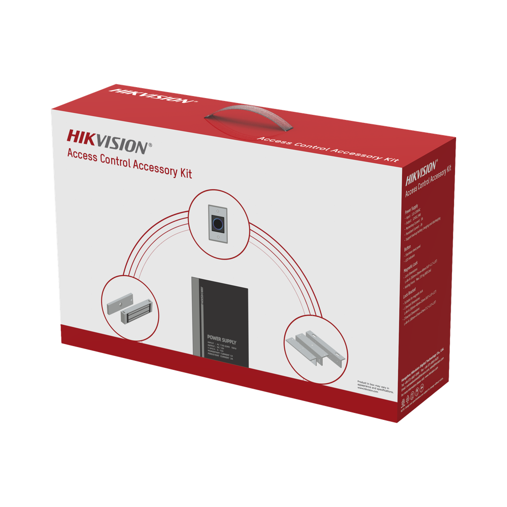 [DS-KAS-7M01] Kit de Accesorios para Ctrl de Acceso / Fuente 12 Vcd 2 A, Botón de Salida y Chapa Magnética 600 Lbs / Para instalación de Control de Accesoautónomo (Facial Min Moe, Teclados, Lectores de Huella etc)