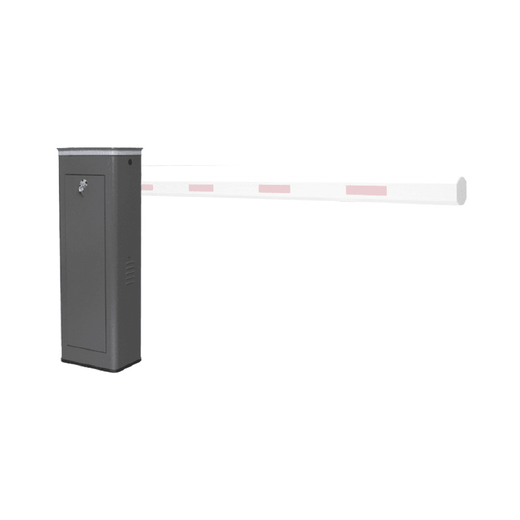 [XBS-5003-R] Barrera Vehicular Derecha / Soporta Brazo de Hasta 5.5 m / Final de Carrera Ajustable Por Programación / Movimiento fluido / Diseño Elegante Color Gris / Con Corona Led Semaforizada