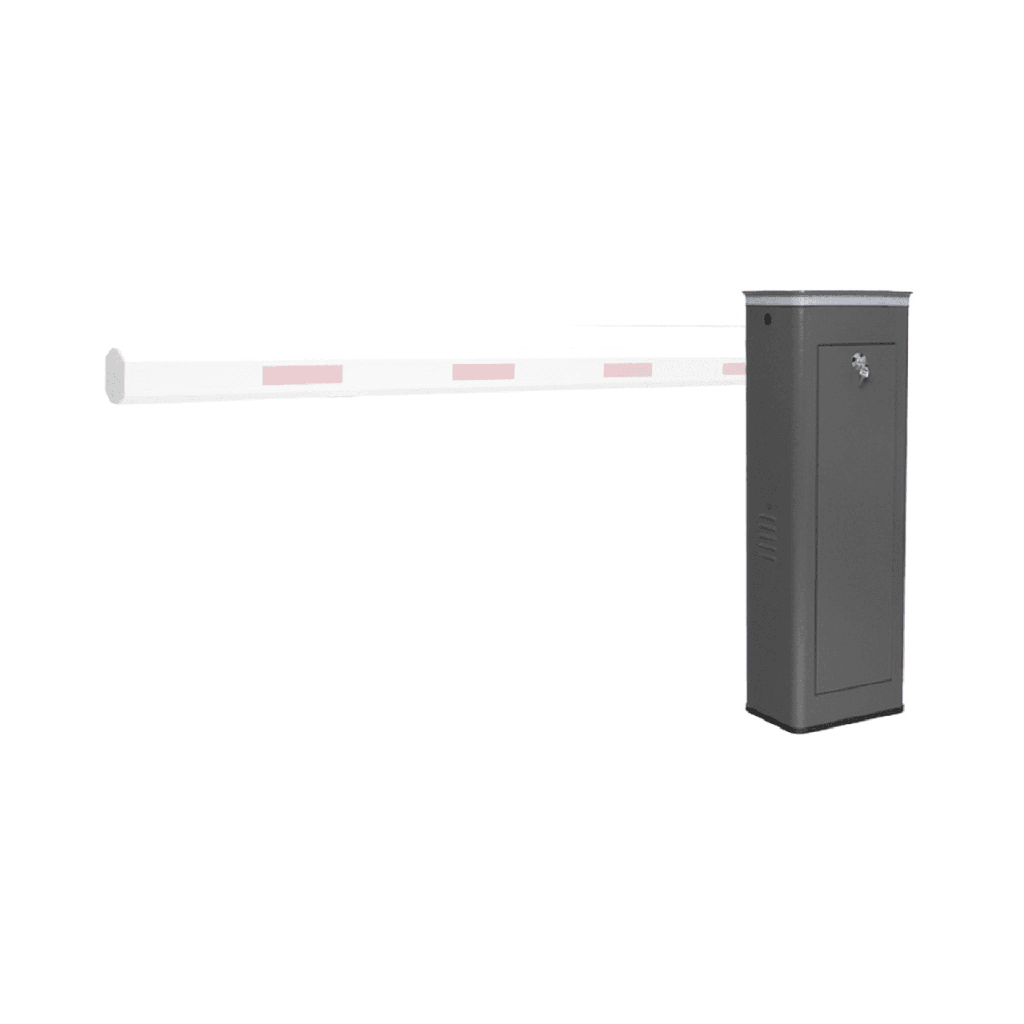 [XBS-5003-L] Barrera Vehicular Izquierda / Soporta Brazo de Hasta 5.5 m / Final de Carrera Ajustable por Programación / Movimiento Fluido / Diseño Elegante Color Gris / Con Corona Led Semaforizada