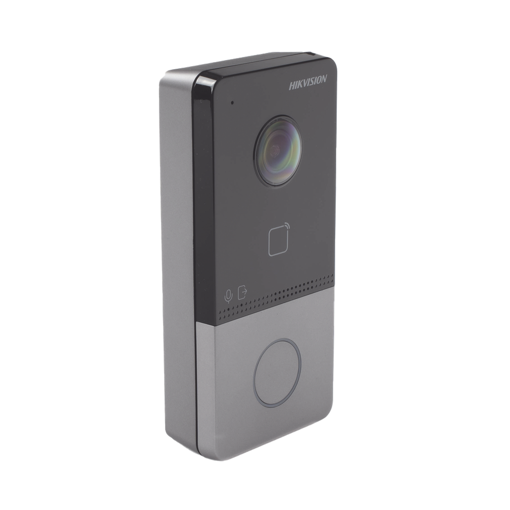 [DS-KV6113-PE1(C)] Videoportero IP 2 Megapixel / PoE Estandar / IP65  / Apertura desde Hik-connect / Soporta 1 Departamento y Hasta 6 Monitores / Soporta Tarjetas Mifare / 1 Salida Relay