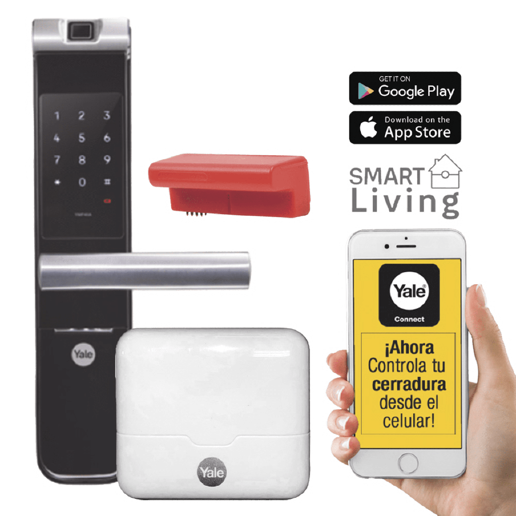 [MX81861] Kit Cerradura con manija YMF40A y HUB, Apertura por,  Código, Biometría y apertura por SMARTPHONE, Para puertas de 35 a 90 mm de espesor