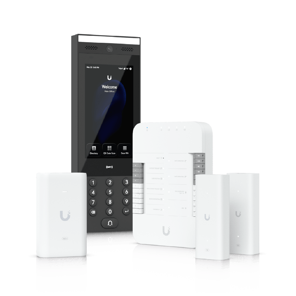 Kit de Inicio de Control de AccesoUniFi / Hub Gate / Intercomunicador G3 / Adaptador PoE++ / Extensores de Par Trenzado