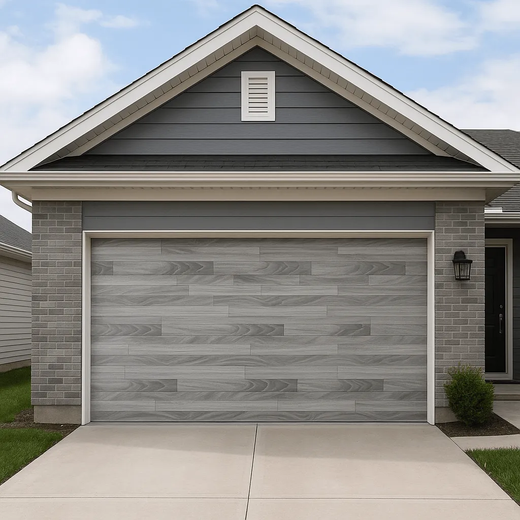 Puerta de Garage de Alta Calidad / Linea Central / Color Blanco 12X9 pies,  AISLADA, Estilo Americana.