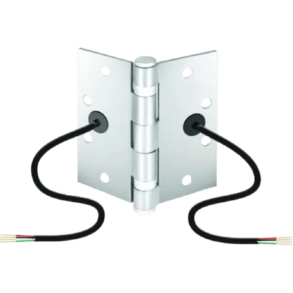 Bisagra de Transferencia Eléctrica SD-H412 / 12-24 VAC/VDC / 4 Hilos 28AWG / Acero Resistente a Vandalismo / Transferencia de Energía y Datos / Reemplazo de Bisagra Estándar