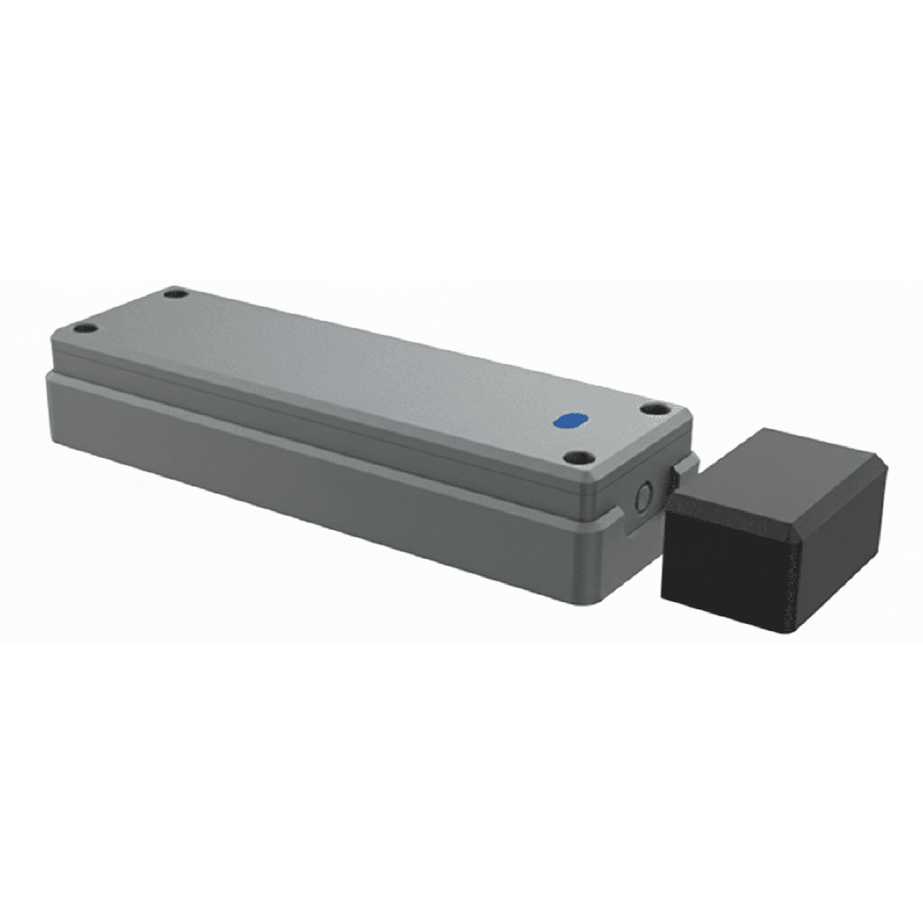 Sensor de Puerta Peatonal Inalámbrico / Tecnología Trio-Frequency Anti Interferencias / Alcance Magnético 25 mm / Batería 3.6V 2600mAh / Vida Útil 2 Años / Compatible con Puertas Seccionales y Batientes / Sensor H