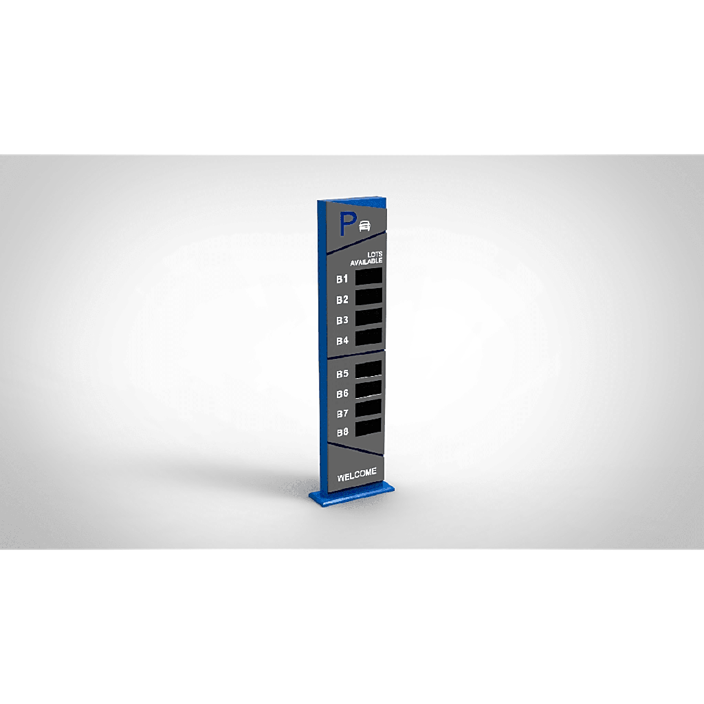 Pantalla Principal de Guía de Estacionamiento / 8 Módulos / Mensaje de Bienvenida / Uso con Aplicación de Guía de Estacionamiento