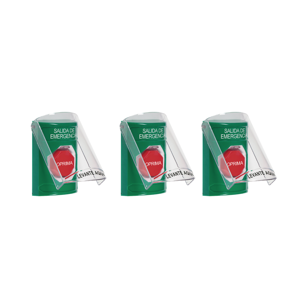 Paquete de 3 Botones con 3 Diferentes Métodos de Activación y 3 Mensajes Diferentes, Color Verde