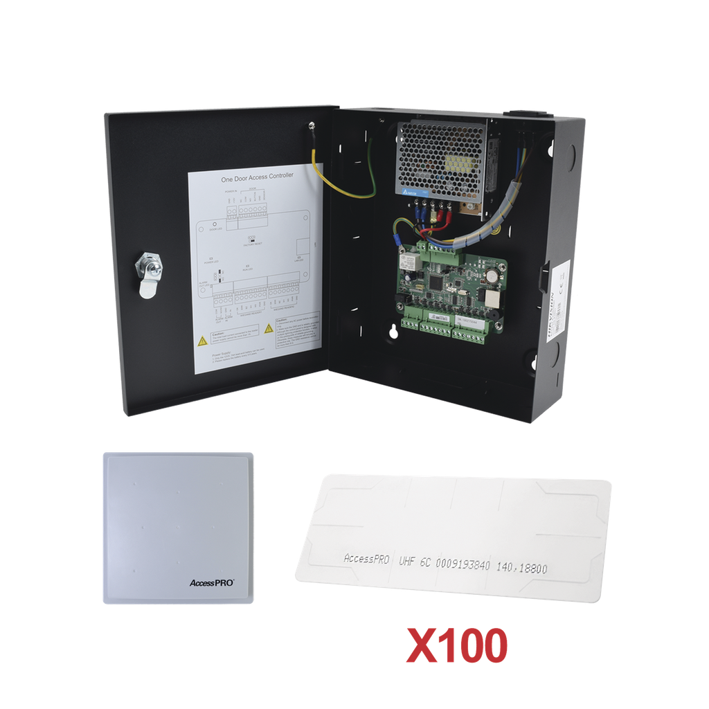 [KIT-UHFSTICKER-01] Kit para automatizar 1 ACCESO VEHICULAR con STICKERS en Parabrisas de vehiculos / Incluye Panel,  lector y 100 stickers / Software IVMS4200 incluido