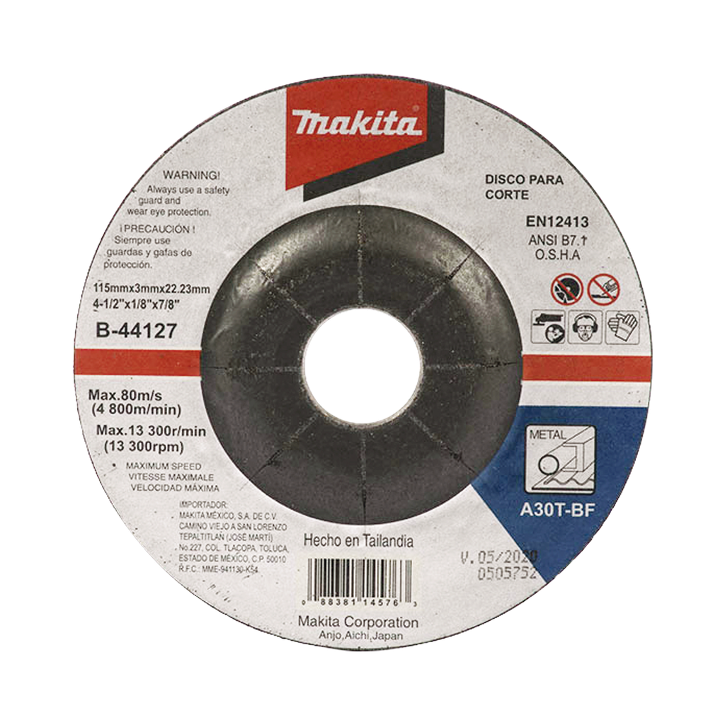 [B-44127] Disco de corte para metal de 4 1/2