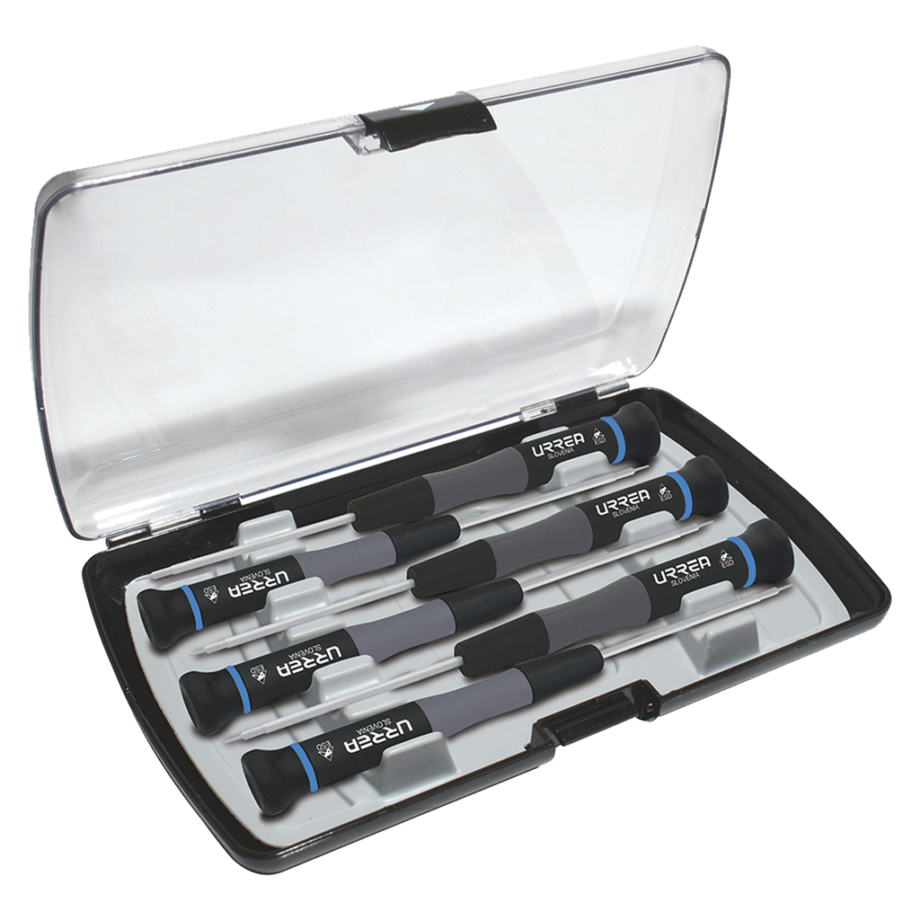 Juego de 6 destornilladores ESD torx en caja plástica de precisión