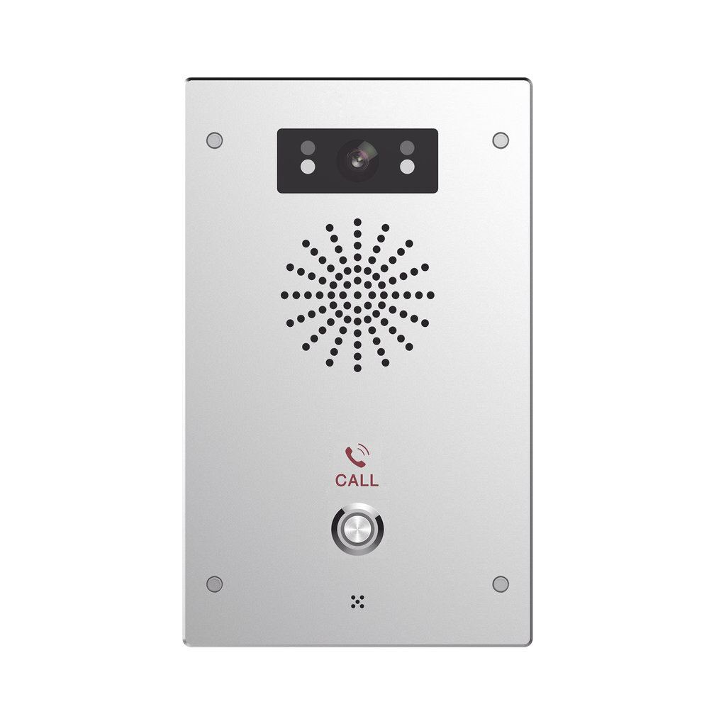 [I16SV] Video Intercomunicador IP, 2 líneas SIP, 2 relevadores con botón para llamada, Onvif, anti-vandálico, PoE, IP65 e IK10, PoE