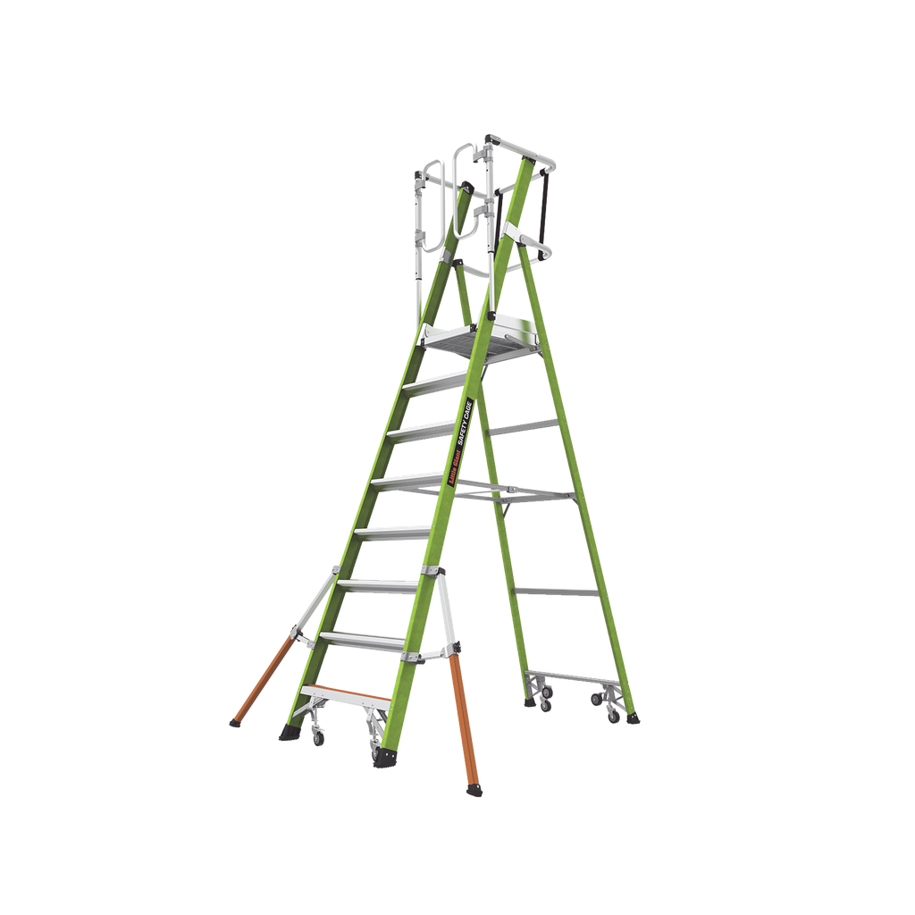 Escalera Fija de 8 (2.4m) de Fibra de Vidrio con Jaula y Peldaños de Aluminio. (SKU:19708-146).