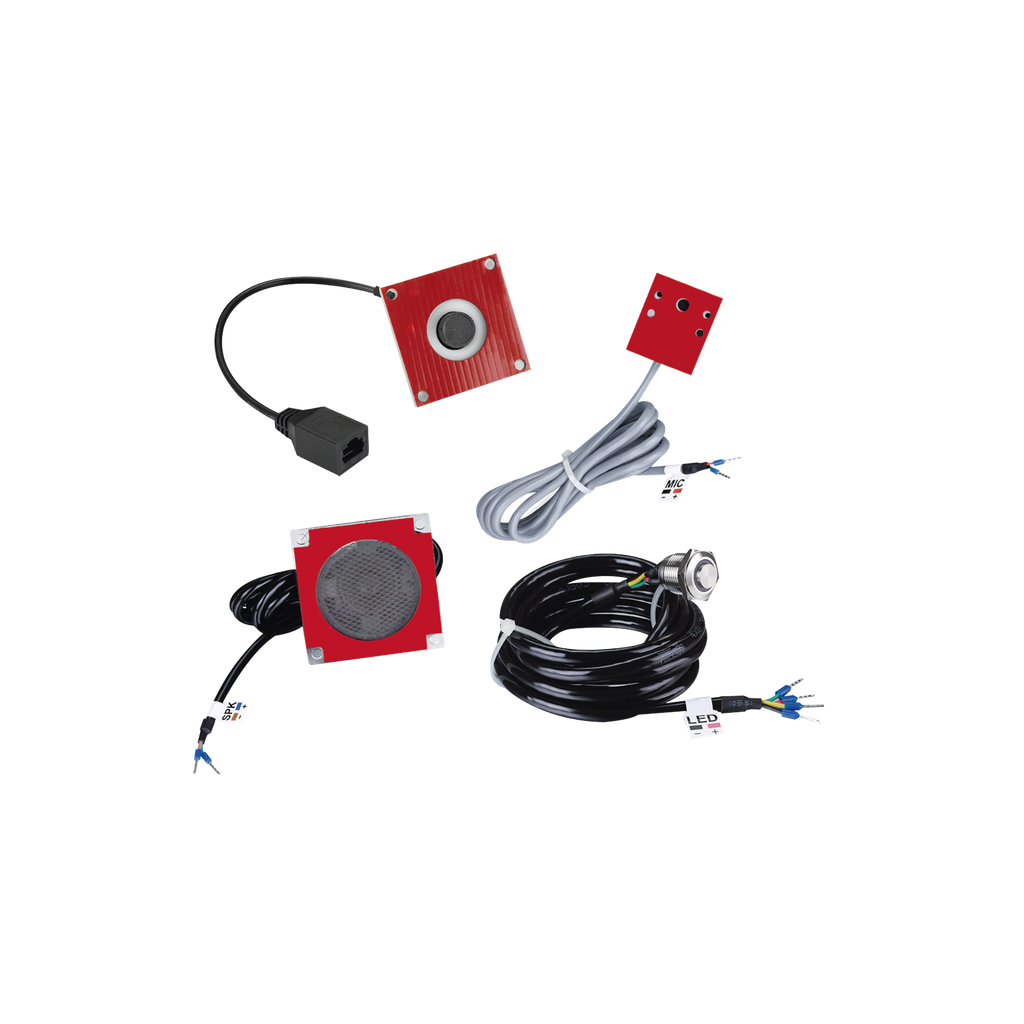 [PA2FKIT] KIT de Accesorios para el modelo PA2F, incluye cámara, micrófono, parlante y botón, múltiples aplicaciones