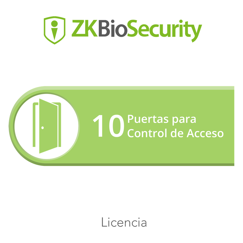 Licencia para ZKBiosecurity permite gestionar hasta 10 puertas para control de acceso