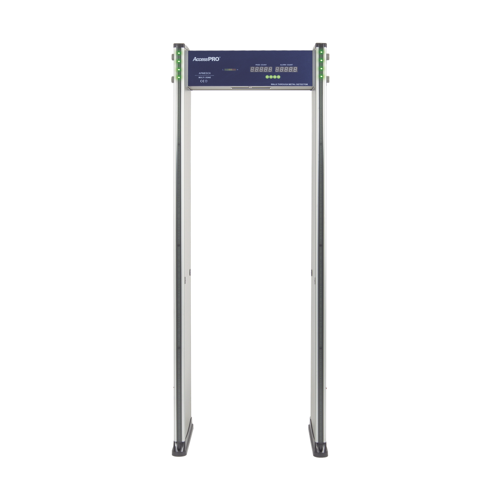 Detector de metales de 6 zonas/ Uso en Interior/ Contador de alarmas y Personas