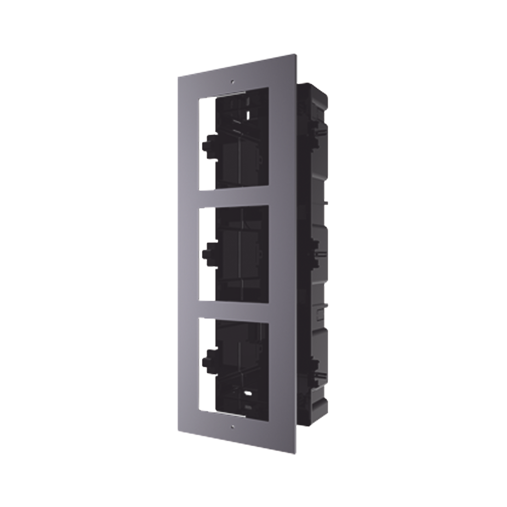 Base de 3 Espacios para EMPOTRAR Módulos de Videoporteros Hikvision