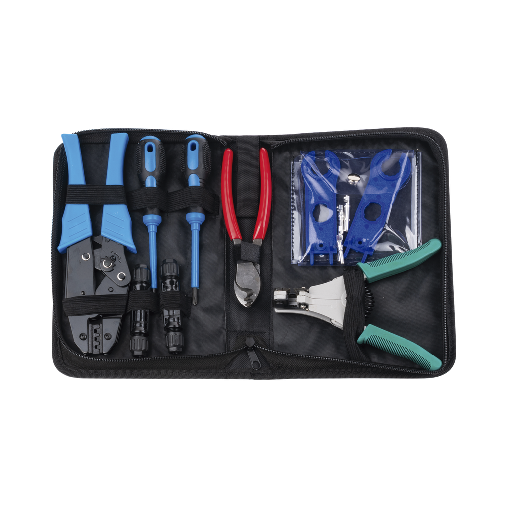 [EPMC42] Juego de Herramientas y Accesorios, para Instalación de Sistema Solar. Incluye: Pinzas (3), Desarmadores (2), Llaves (2) y Accesorios (7).