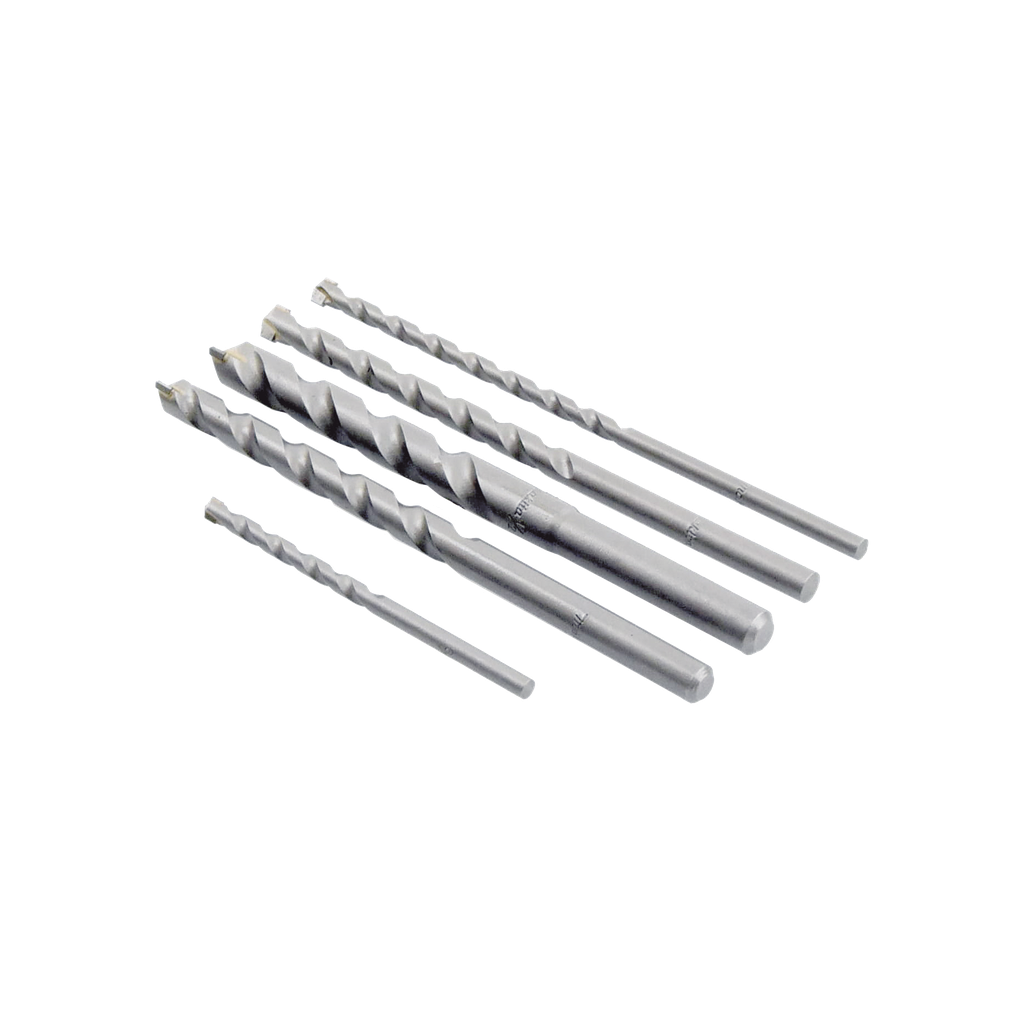 [D-36033] Juego de 5 Pzas. de Broca para Concreto, Zanco Recto (3/16, 1/4, 5/16, 3/8 y 1/2).