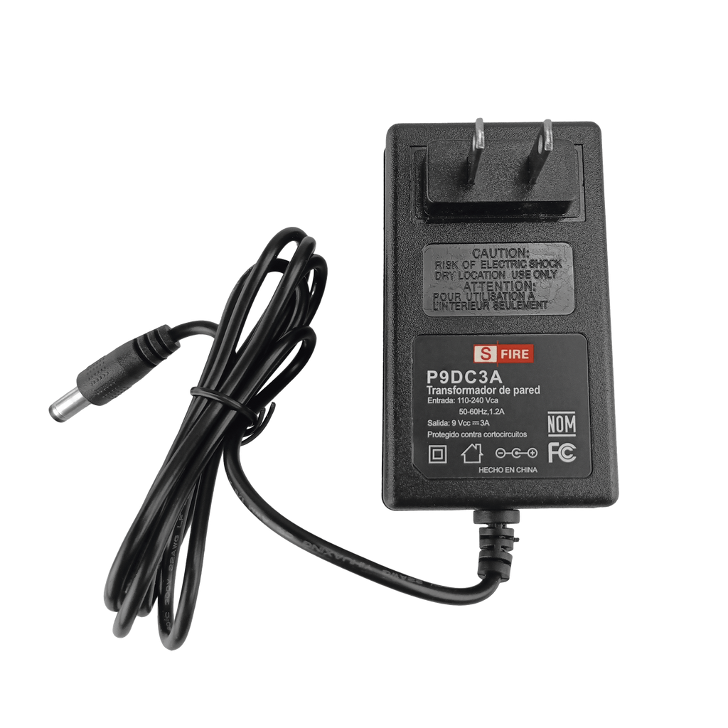 [P9DC3A] 9 Vcc / 3 A / Adaptador de voltaje / Voltaje de Entrada de 100-240 Vca / Para Usos Múltiples / Video Vigilancia, Acceso, Asistencia, Alarmas, Etc.