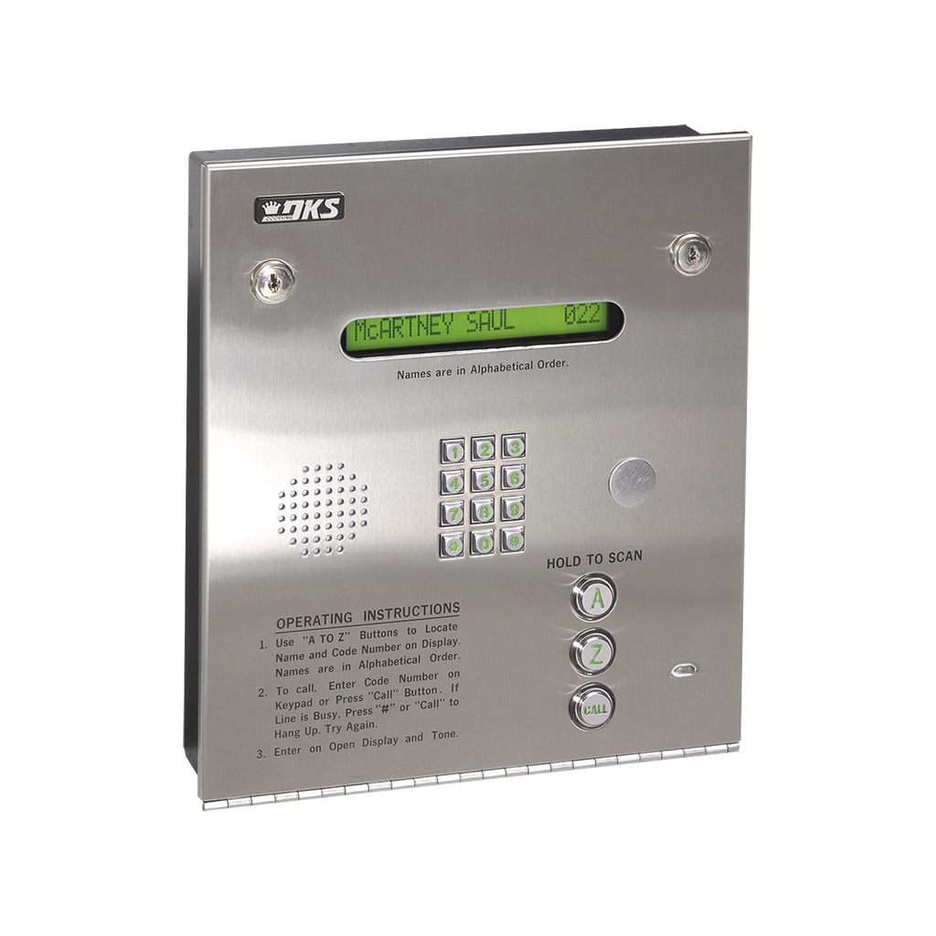 [1835-084] Control de Acceso/ Gabinete empotrable / 2 puertas / 3000 números telefónicos / 11 dígitos / Directorio en pantalla / Lineas A/D