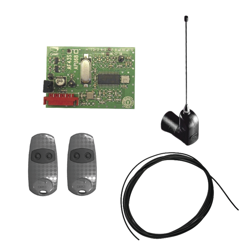 Kit Receptor inalámbrico con antena / Hasta 45M en linea de vista / INCLUYE dos controles  y 3 metros de cable RG58 para la antena