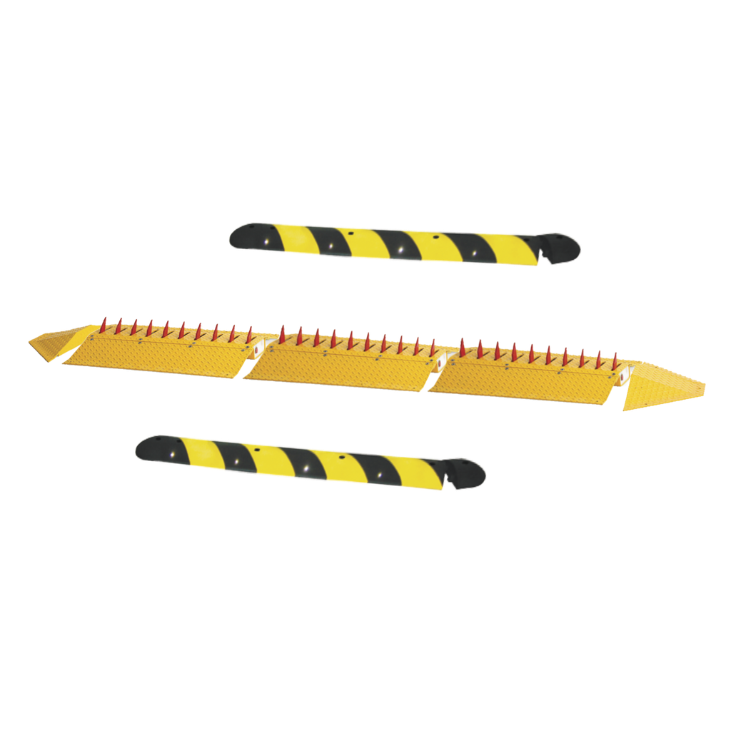 [1610-3M-KIT] Kit de picos ponchallantas autónomo / Carriles de 3.2 M / No requiere barrera / FACIL INSTALACION / Incluye topes y tornilleria