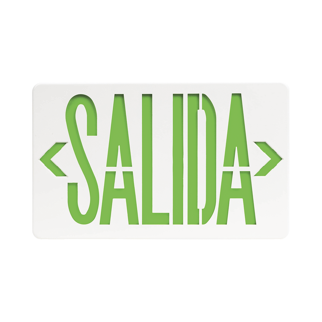 [SF820X] Letrero LED DUAL de SALIDA Universal con alto brillo/uso en pared, lateral o techo/Batería de Respaldo Incluida.