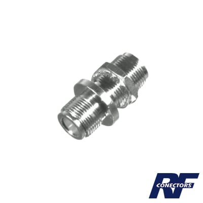 [RFN-1023] Adaptador Doble N Hembra para Chasis de Montaje Frontal en Doble D Plano y Cuerpo Plateado.