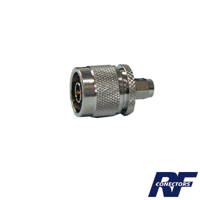 [RSA-3453] Adaptador en Línea de Conector SMA Macho a N Macho, Níquel/ Oro/ Teflón.