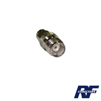 [RFT-1241-6] Adaptador en Línea de Conector TNC Hembra a SMA Macho, Níquel/ Oro/ Teflón..