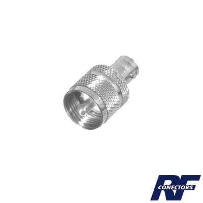 [RFB-1137] Adaptador en Línea para 50 Ohm, Conector BNC Hembra-UHF Macho (PL-259), Níquel/ Plata/ Delrin.