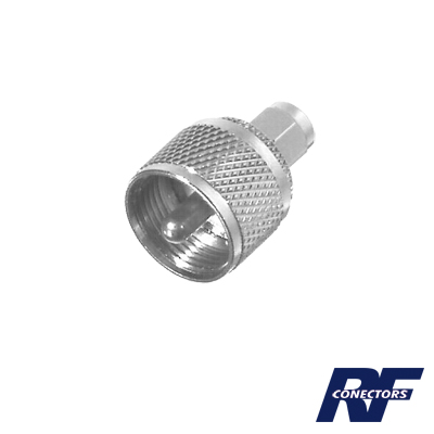 [RSA-3456] Adaptador en Línea, de Conector SMA Macho a UHF Macho (PL-259), Níquel/ Oro/ Teflón.