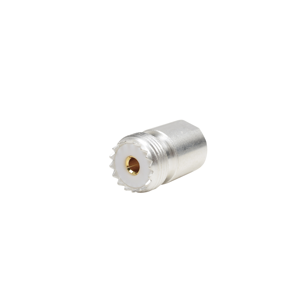Adaptador UNIDAPT Hembra a UHF Hembra (SO-239). Plata-Oro-Teflón.