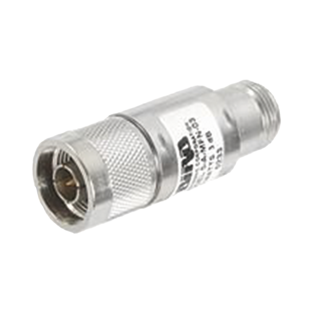 [2AMFN-01] Atenuador en Línea de 1 dB, 2 Watt Máximo, DC-4 GHz, Conectores N Macho-Hembra.