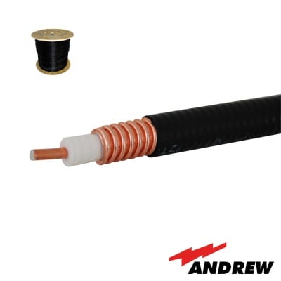 Cable coaxial HELIAX de 1/2, cobre corrugado, blindado, 50 Ohms, Carrete de 305 metros