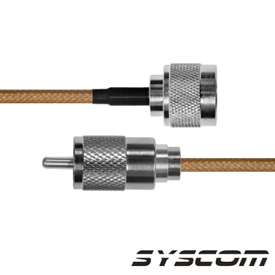 [SN-142-UHF-180] Cable Coaxial RG-142/U de 180 cm, con conectores N Macho a UHF Macho (PL-259).