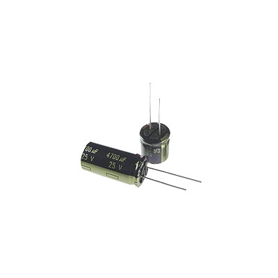 [CE470/10V] Capacitor Electrolítico de Aluminio, Radial de 470 µFd, 10 Volt, 105 °C, 6.3 x 11 mm.