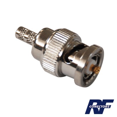 [RP-1106-C] Conector BNC Macho Inverso, de anillo plegable para cables RG-58/U, RG-142/U.