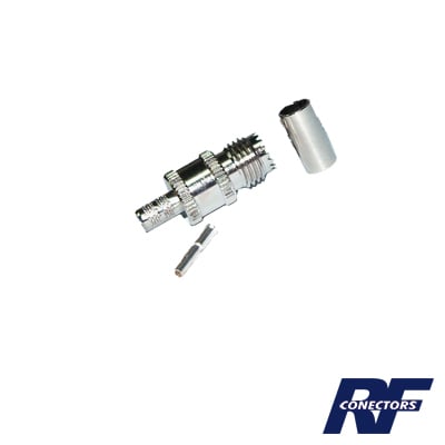 [RFU-601-1] Conector Mini UHF Hembra de Anillo Plegable en Cables RG-58/U, RG-142/U, Níquel/ Plata/ Delrin.