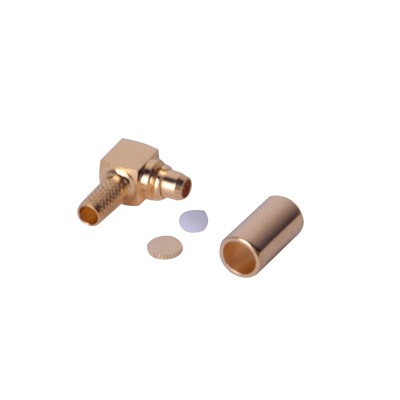 Conector MMCX Macho en A/R de Anillo Plegable para RG-174/U, BELDEN 8216, Oro/ Oro/ Teflón.