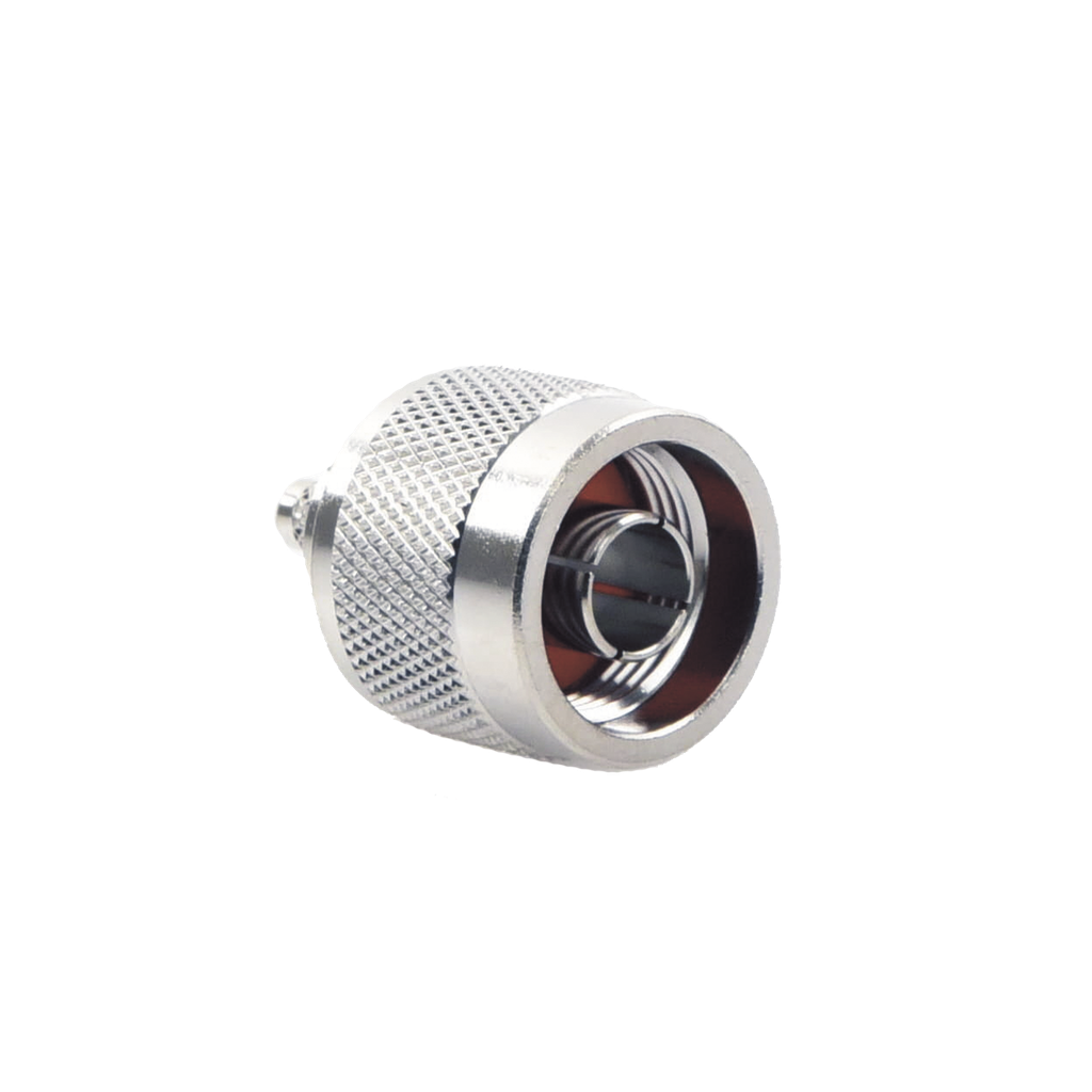 [RFN-1005-C1] Conector N Macho Coaxial de Anillo Plegable para Cable RG-142/U, Niquel/ Oro/ Teflón.