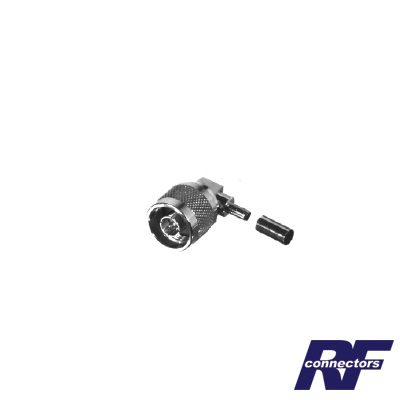 [RFN-1009-C-03] Conector N Macho en A/R de Anillo Plegable para Cables LP-195, LP-142, RG-58/U, RG-142/U, Niquel/ Oro/ Teflón.