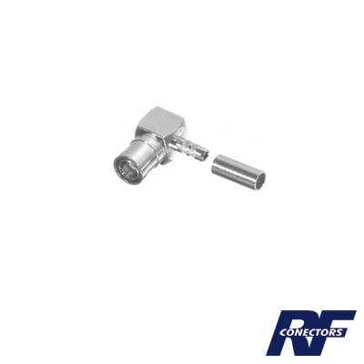 [RSB-4010-B] Conector SMB Macho (Plug) en A/R (Pin Hembra), de Anillo Plegable para RG-174/U, Níquel/ Oro/ Teflón.â??