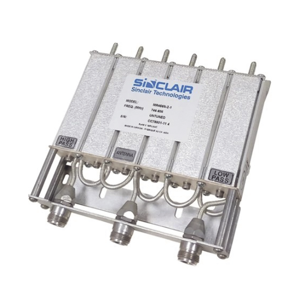 [MR456B-1-2] Duplexer Móvil, 806-960 MHz, 6 Cavidades, 24 MHz Separación, 50 Watt, BNC Hembra.